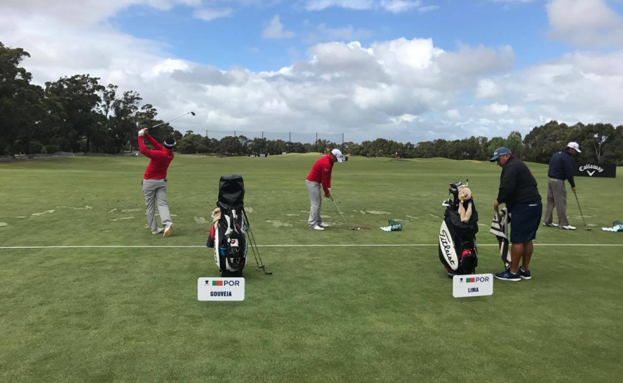 Ricardo Melo Gouveia e Filipe Lima no driving range. Foto: Rory Flanagan-1