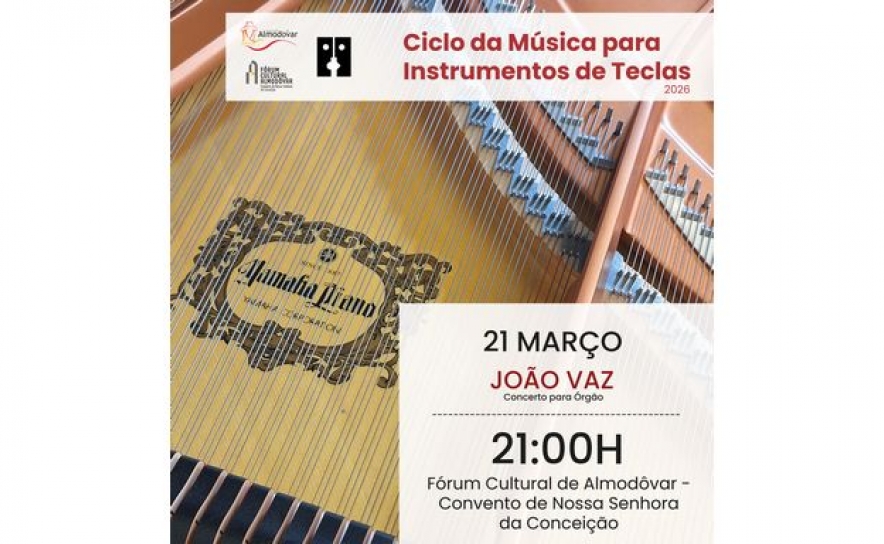 Ciclo da Música para Instrumentos de Teclas 2026 prossegue este sábado no Fórum Cultural de Almodôvar