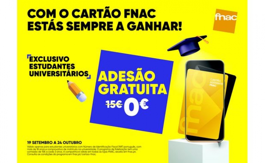 FNAC dá as boas-vindas a todos os estudantes universitários com cartão aderente gratuito