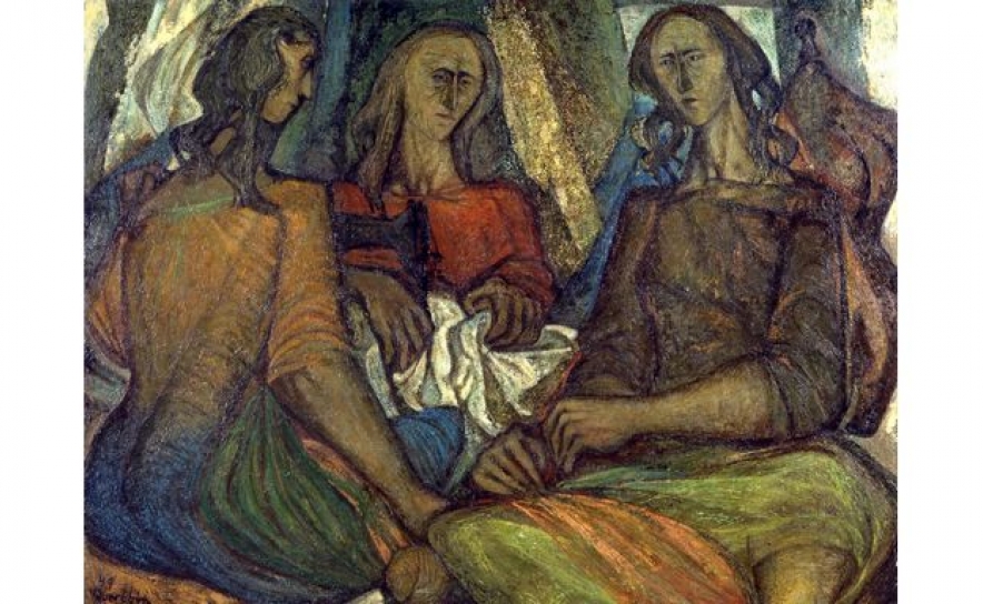 Querubim Lapa Costureiras 1949 óleo sobre tela - Foto Mário de Oliveira CAM Centro de Arte Moderna Gulbenkian Querubim Lapa Costureiras 1949 óleo sobre tela - Foto Mário de Oliveira CAM Centro de Arte Moderna Gulbenkian