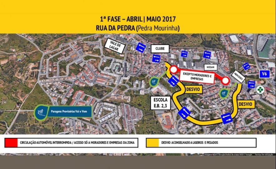 Obras de pavimentação e drenagem na Rua da Pedra condicionam trânsito na Pedra Mourinha em Portimão