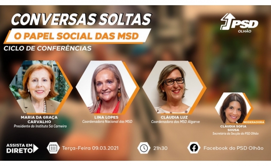 PSD Olhão assinala Dia da Mulher com videoconferência dedicada às Mulheres Social-Democratas