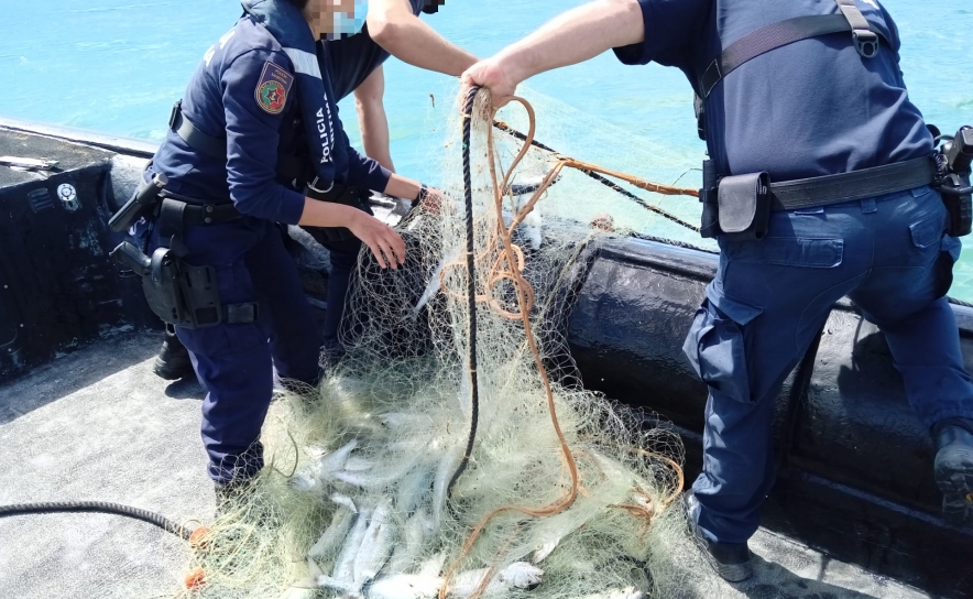 Polícia Marítima apreende cerca de 118kg de pescado e uma arte de pesca frente ao Ancão em Loulé