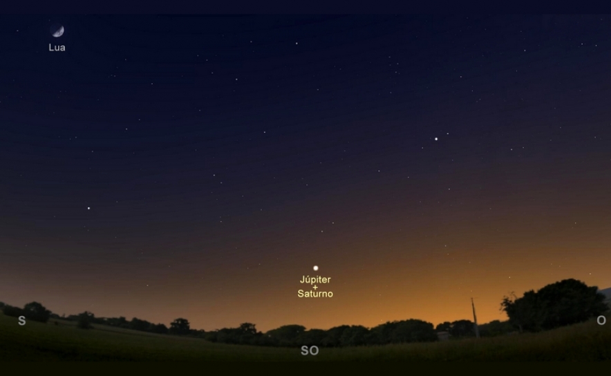 Figura 2 - O céu virado a Sudoeste, ao anoitecer do dia 21 de dezembro de 2020(1).jpg