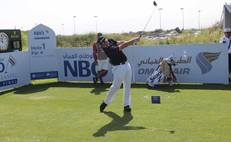 Ricardo Melo Gouveia a sair do buraco 1 na 4ª volta para Press Release fotografia de Alejandro Rodríguez - Ten Golf