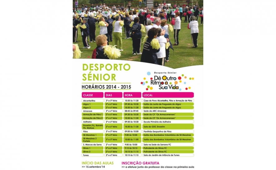 DESPORTO SÉNIOR INICIA NOVA ÉPOCA A 15 DE SETEMBRO