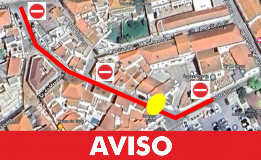  CONDICIONAMENTO DE TRÂNSITO NA RUA MOINHO DA PORTA E NA RUA CRUZ DE PORTUGAL EM SILVES NOS DIAS 10 E 11 DE JULHO